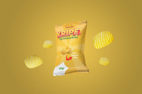 Floating Chips Packaging Mockup