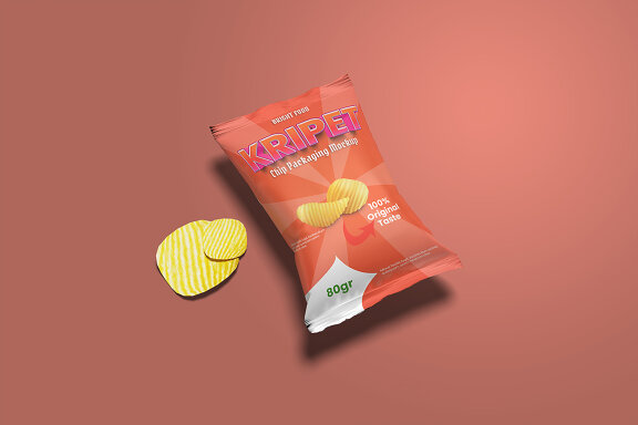 Perspective Chips Packaging Mockup