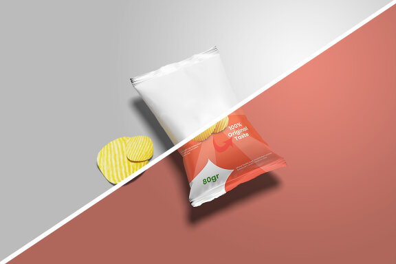 Perspective Chips Packaging Mockup