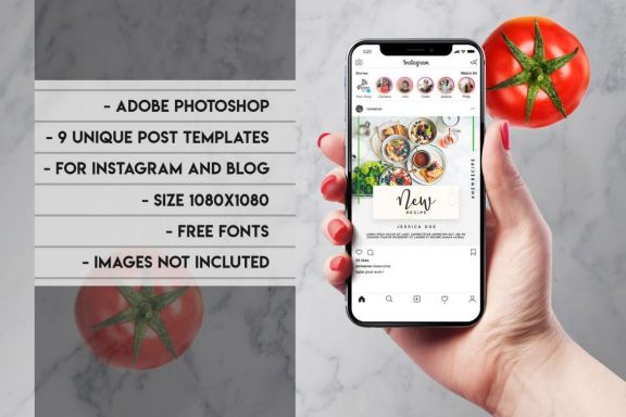 9 food instagram post template