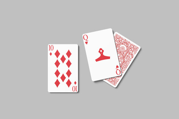 Top Vew Poker Card Mockup