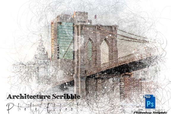 Architecture Scribble Photo Effect
