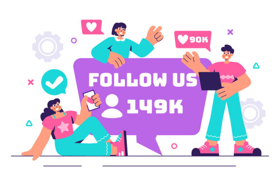 11 Follow Us and Like Illustration