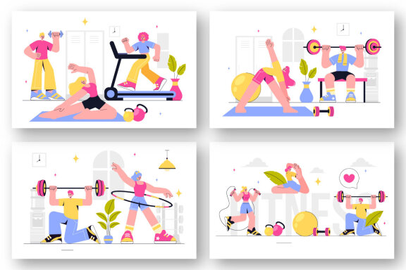 9 Fitness and Gym Illustration