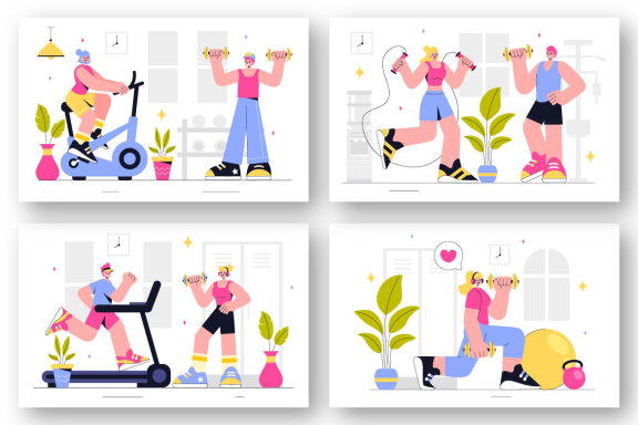 9 Fitness and Gym Illustration