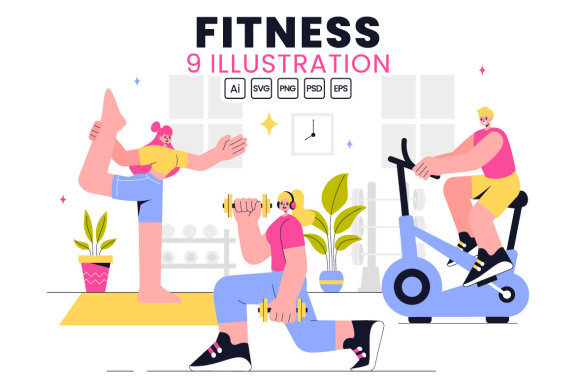 9 Fitness and Gym Illustration