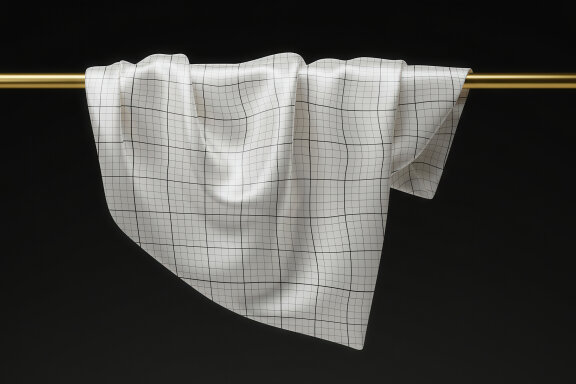 Elegant Silk Scarf on Golden Bar Mockup