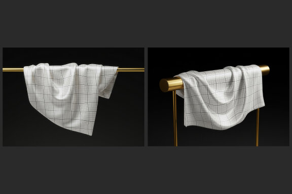 Elegant Silk Scarf on Golden Bar Mockup