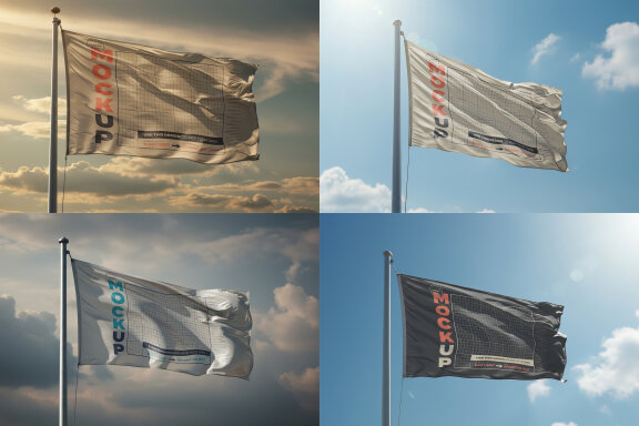 Realistic Waving Flags Mockups