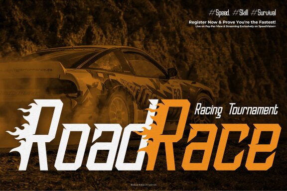 Wossh Power | Condensed Racing Font