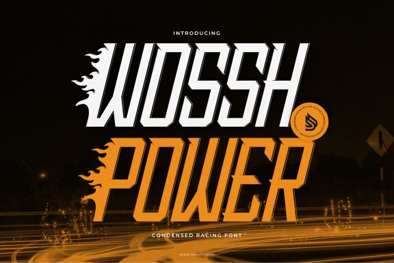 Wossh Power | Condensed Racing Font