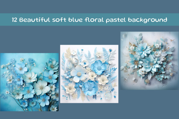 Beautiful soft blue floral pastel background