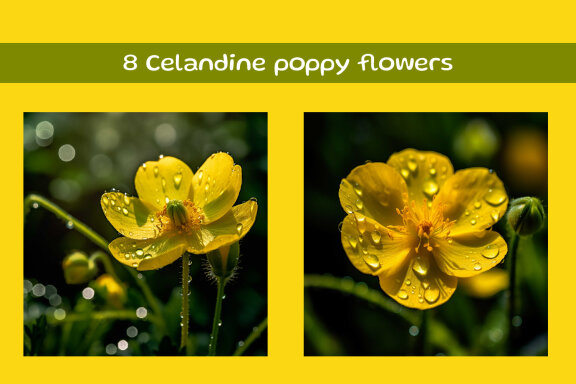 Celandine poppy flowers
