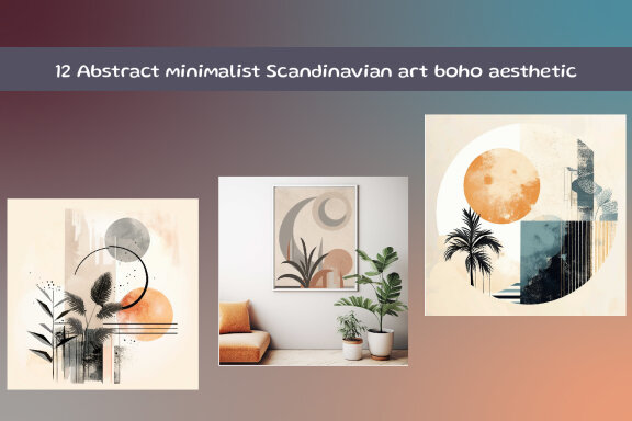 Abstract minimalist Scandinavian art boho aesthetic