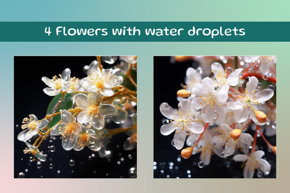Flowers with water droplets