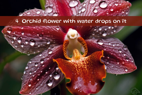 Orchid flower with water drops