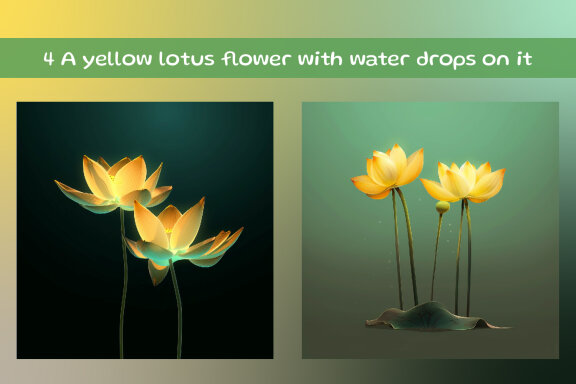 A yellow lotus flower with water drops