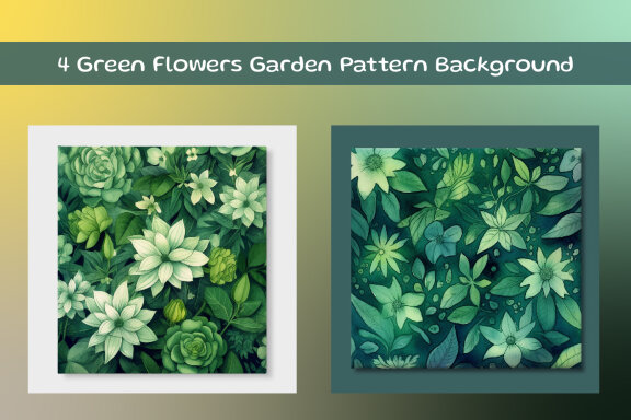 Green Flowers Garden Pattern Background