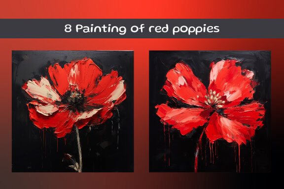Painting of red poppies