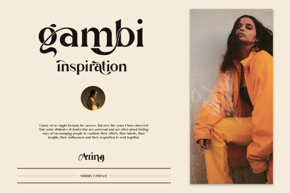 Arina Ligature Serif Typeface