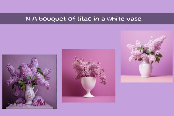 A bouquet of lilac in a white vase