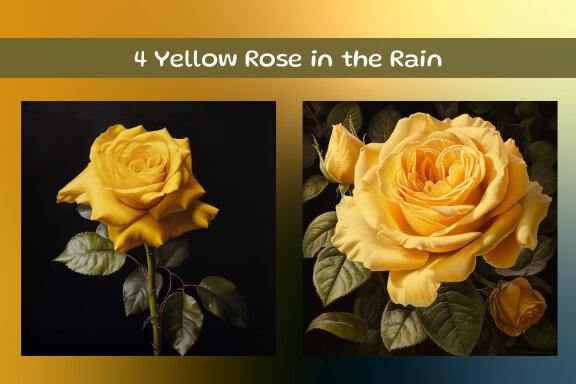 Yellow Rose in the Rain