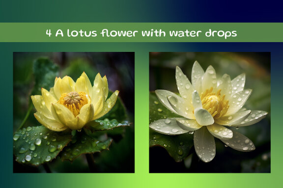 A lotus flower with water drops