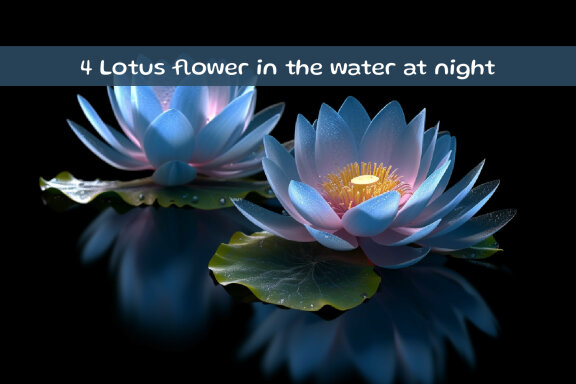 Lotus flower in the water at night