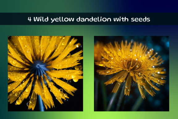 Wild yellow dandelion with seeds