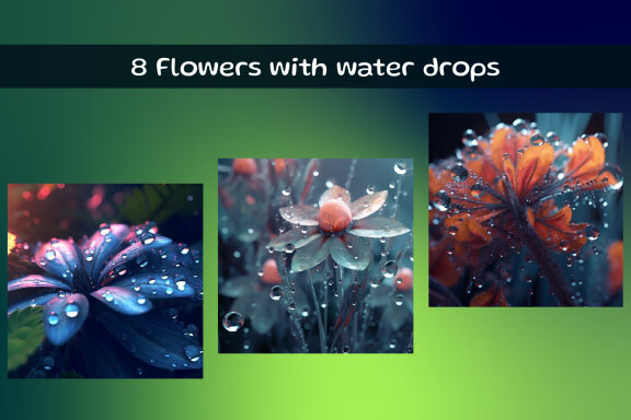Flowers with water drops