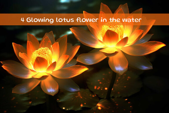 Glowing lotus flower in the water