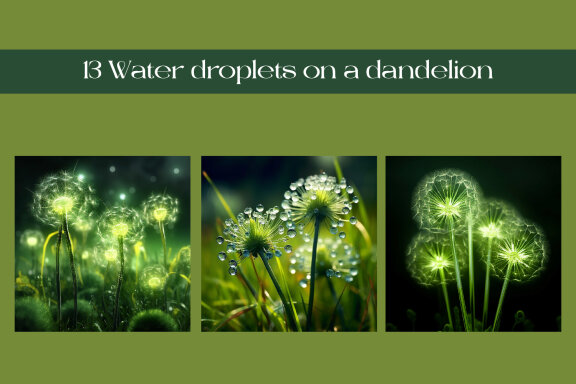 Water droplets on a dandelion