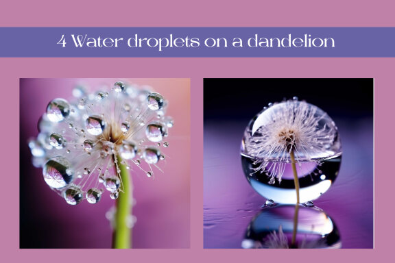 Water droplets on a dandelion