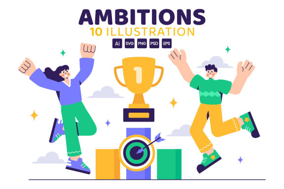 10 Ambitions to Success Illustration