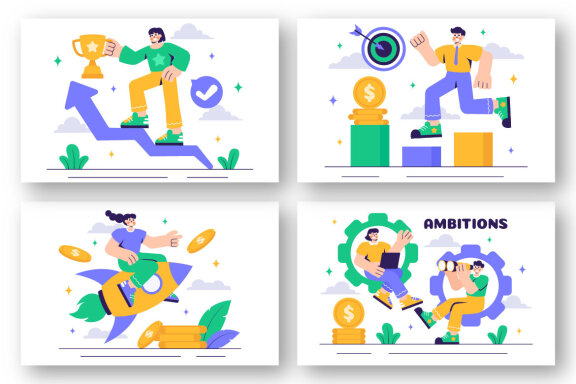 10 Ambitions to Success Illustration