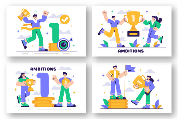 10 Ambitions to Success Illustration