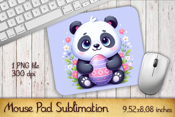 Easter Panda mouse pad sublimation