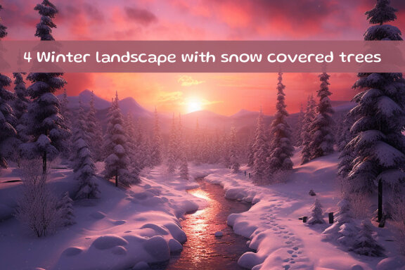 Winter landscape with snow covered trees