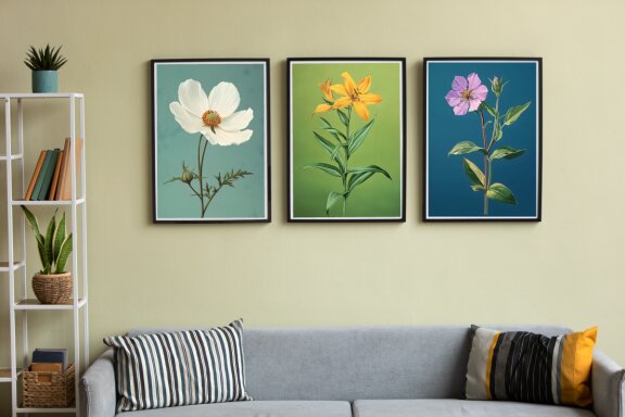 Botanical Wildflower Wall Art Poster Bundle