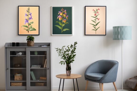 Botanical Wildflower Wall Art Poster Bundle