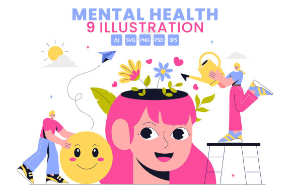 9 Mental Health Awareness Illustration