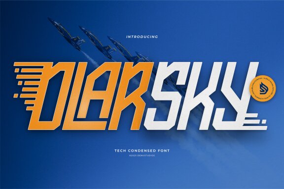 Dlar Sky | Tech Condensed Font