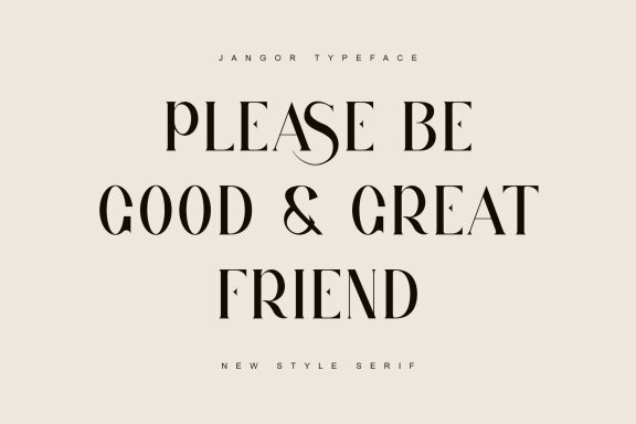 Jangor ligature serif typeface