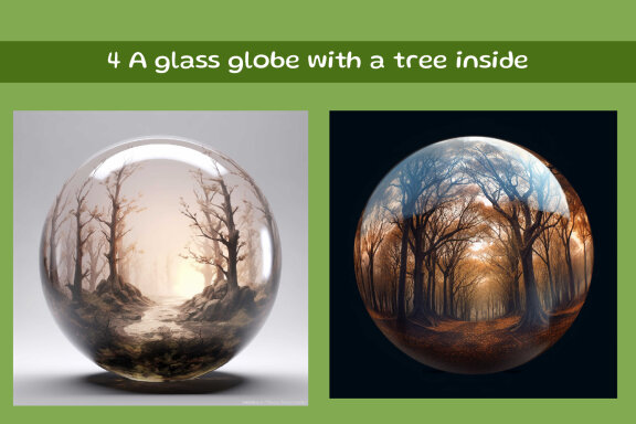 A glass globe with a tree inside
