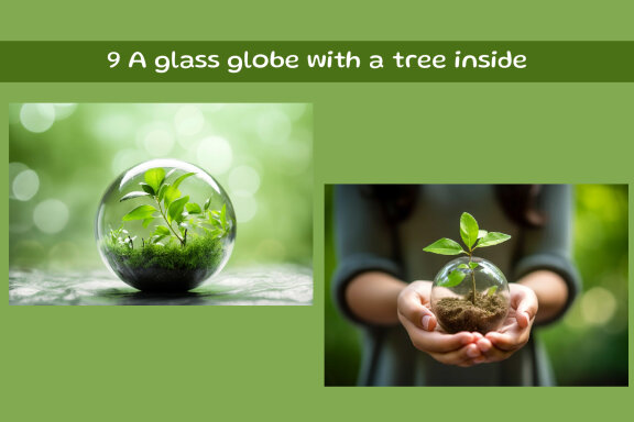 A glass globe with a tree inside