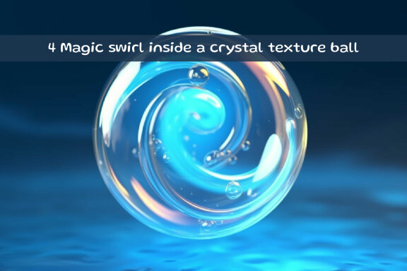 Magic swirl inside a crystal texture ball