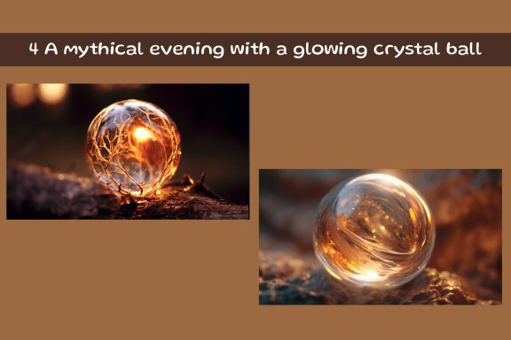 A mythical evening with a glowing crystal ball