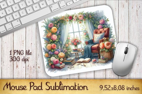 Cozy Reading mouse pad sublimation