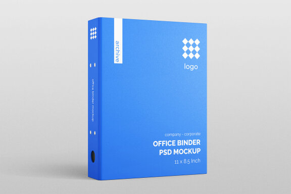 Binder Folder US Size Mockup - Standing View