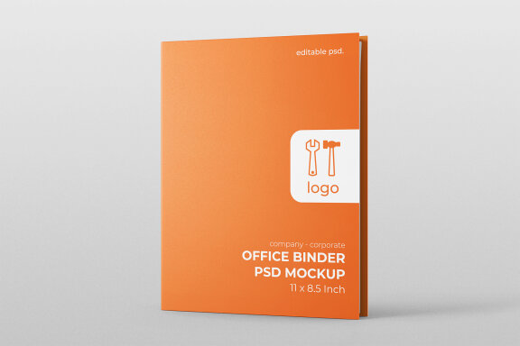 Binder Folder US Size Mockup - Standing View